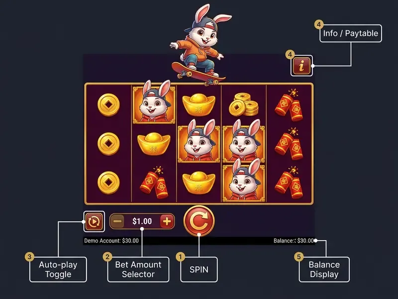 fortune rabbit demo interface UI mobile