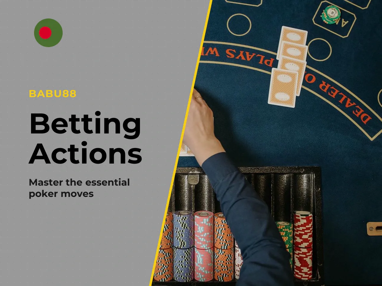 Basic Betting Actions and Turn Order. The betting structure gives every participant five core options, codified in the World Series of Poker (WSOP) Official Rules (2024):