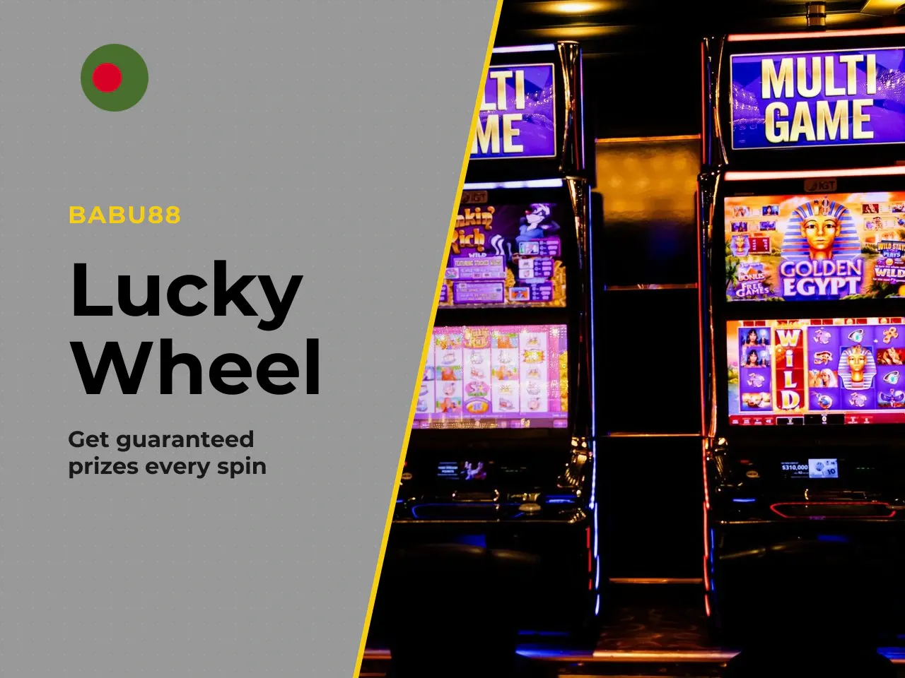 When a scatter lands on the 4th reel, you receive a single spin of the **Lucky Wheel** displayed in the top-left corner of the screen. The Lucky Wheel **guarantees a prize every time it is activated**