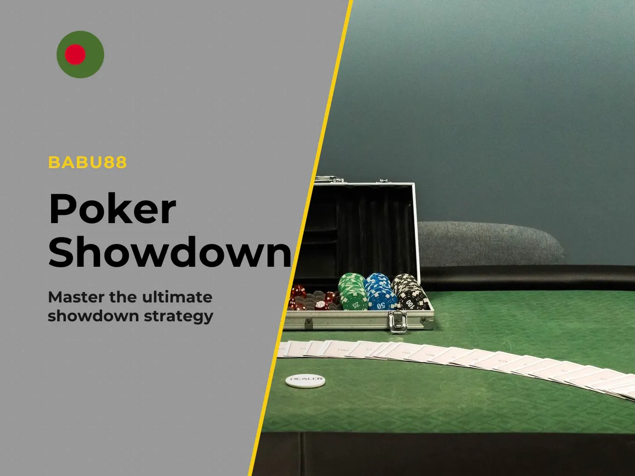 Showdown and How the Best Hand Wins. The showdown is the moment of truth where remaining poker players reveal their cards for comparison. The best five-card hand, assembled from the seven available (t