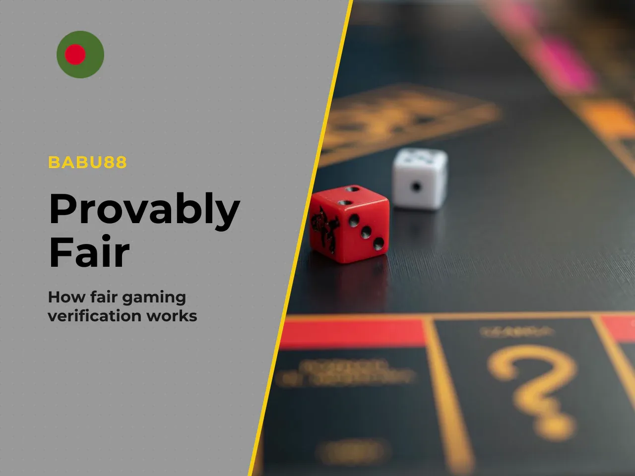 What Provably Fair Means for Casino Games. Provably fair is a cryptographic verification system that allows players to confirm the fairness of each individual game round. It relies on three components