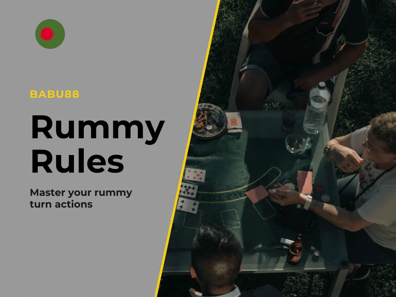 What to Know About Players, Cards and Turn Actions. Each turn in digital rummy is strictly regimented into three mandatory steps: 1. **Draw** — Take one card from the closed deck or the open discard p