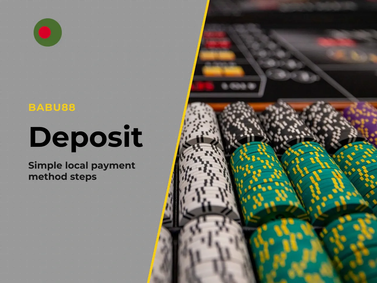 How to make your first deposit via bKash or Nagad. 1. Log in to your Babu88 account. 2. Navigate to **"Wallet"** or **"Deposit."** 3. Select your preferred payment method (bKash, Nagad, or Rocket). 4.